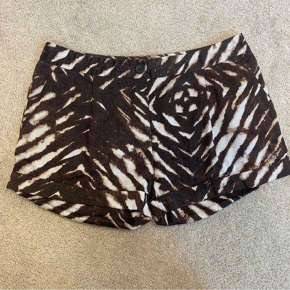 𝅺JOE brown white zebra animal print cargo shorts Sz 12 - Picture 10 of 10